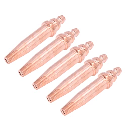 Leapiture 5Pcs Cutting Tip Cutting Torch Tip Equal Pressure Torch Nozzle Lightweight Accessory Set Kit G02?3