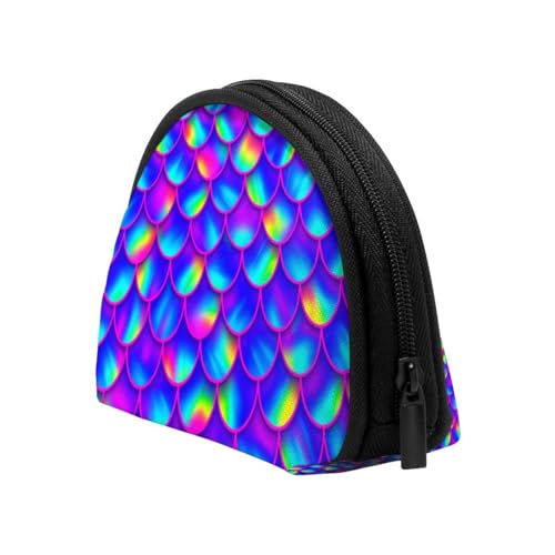 Portable Coin Purse Glowing Fish Scales Mini Zippered Money Pouch Card Holder4