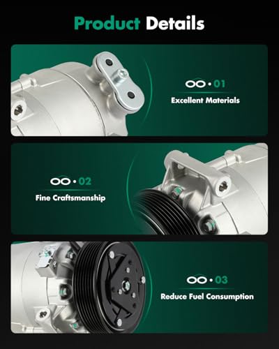 Image of SCITOO AC Compressor for Buick for LaCrosse 2.4L 2012-2016 | Fast Cooling, Ultra Low Noise (≤72 dB)Air Conditioner Compressor with Clutch, Easy Installation, 13309045 22947669 23314081