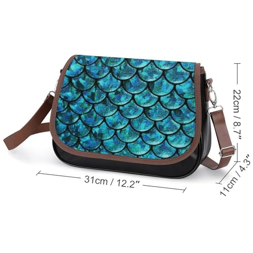 Blilng Fish Dragon Scales Crossbody Bag Anti-Theft Side Shoulder Bags Adjustable Leather Messenger Bag Unisex2