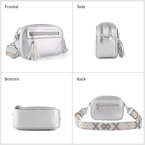Crossbody Bag for Women Trendy Purse Small Shoulder Handbags with Wide Strap With Multi-compartment double zipper 6