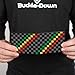 Buckle-Down Men's Wallet, Bifold, Checker Stripe Black Gray Rasta, Vegan Leather, Multi, 4.0