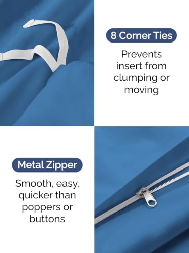 Image of Duvet Cover Oversized King - 3 Piece with Zipper Closure - Royal Blue
