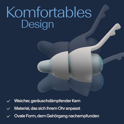 Alpine SleepDeep - Ohrstöpsel zum Schlafen und für Konzentration - 27dB - Neue 3D-Ovalform Ohrenstöpsel und weicher, geräuschdämpfender Kern für maximalen Komfort und Dämpfung - Größe S