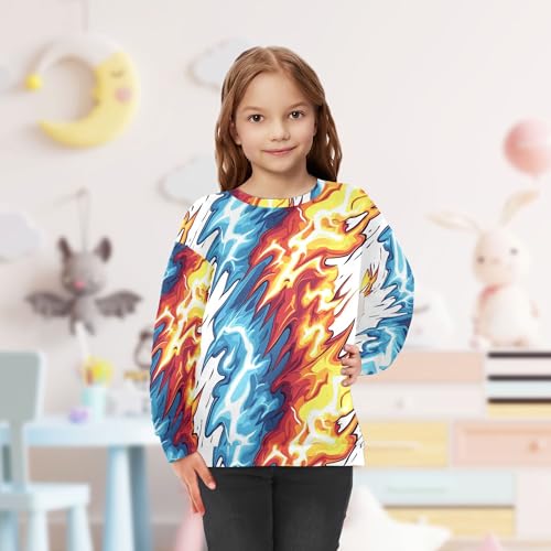 JUNZAN Lightning Video Game White Little Kids Hooded Sweatshirt Long Sleeve Sweatshirts for Boys Camping 4T 5