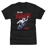 500 LEVEL Islam Makhachev UFC Men's Premium T-Shirt - Islam Makhachev Retro Bitmap WHT (Tri Black, Medium)