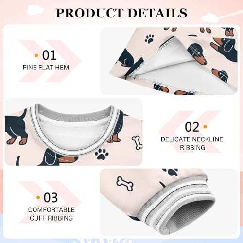 JUNZAN Dachshund Paws Pink Girl Princess Dresses Soft Toddler Baby Party Clothes Outfit 2T3