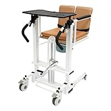 Elektrischer Patientenlift Transferstuhl mit verstellbarer Sitzhöhe 44-64cm und 180°Sitzdesign,100 kg belastbar,4 Räder mit Bremsen,Patientenhebestuhl für Behinderte und ältere Menschen