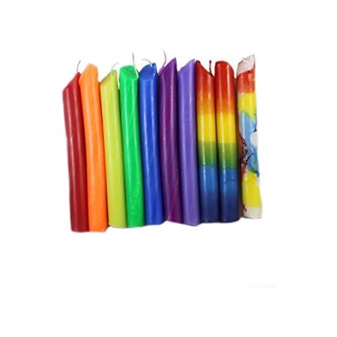 Candlestock Drip Candle for Wine Bottles - Colors of The Rainbow Dripping Candles - 10 Pack Assortment Drip Tapers Cover