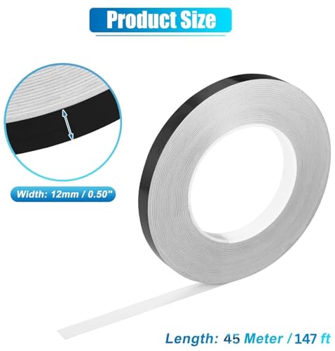 Image of WALLMATE Reflective Tape Outdoor Safety Warning Lighting Sticker Waterproof Tape for Bicycle Bike Car Motorcycle Cycle Decoration (Black Strip, 0.5 In x 45 Mtr (1771 in))