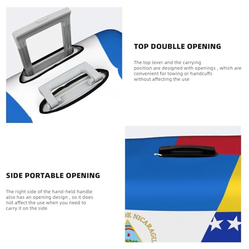 Travel Luggage Cover Half Nicaragua Half Venezuela Flag Fashion Washable Baggage Suitcase Protector Fit For Luggage Large4