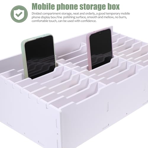 Boîte de rangement blanc pour téléphone portable avec compartiments multi-grilles - 8