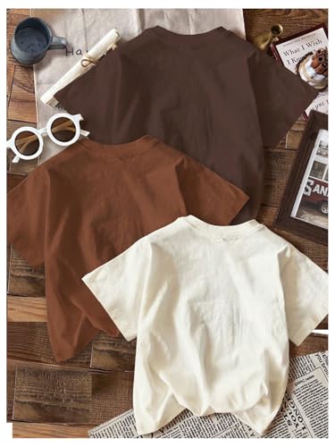 SHENHE Girl's Graphic Tee Shirts Crew Neck Short Sleeve Vintage Summer Preppy Tops 3 Pack2