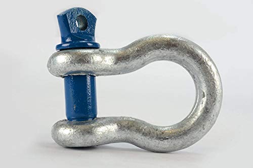 Manilha de arco TEMCo 1/5.1 cm x 2 Ton D com braçadeira de pino de parafuso (elevação/reboque/off-ro