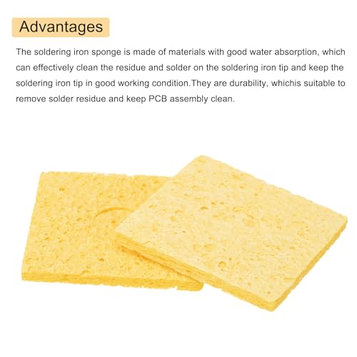 Image of MECCANIXITY 15PCS Soldering Sponge 60 x 60mm Square with Holes Deep Cleaning Pad Welding Tip Iron Replacement for Cleaning Soldering Iron 3mm Natural Thickness 14mm Water Absorption Thickness