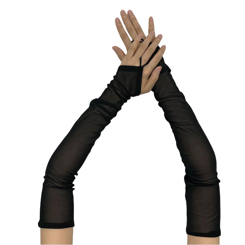 Women's Long Gloves for Wedding Bridal Party Evening Mesh Gloves Fingerless