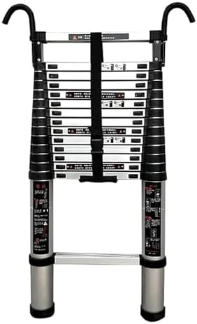 Portable Ladders,Telescoping Ladder with Removable Hooks, Bottom Steps and Stabilizers Aluminum Telesextension Ladder for Outdoor Indoor Use (Size : 2.9M)