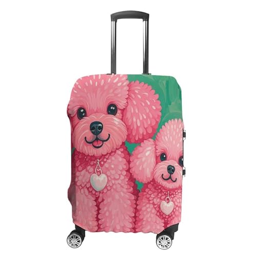 Travel Luggage Cover Elastic Suitcase Protector Anti-Scratch Washable Poodles Dogs Luggage Sleeve Tsa Approved Carry on Covers Baggage Cover Fits 18-32 Inch Luggages