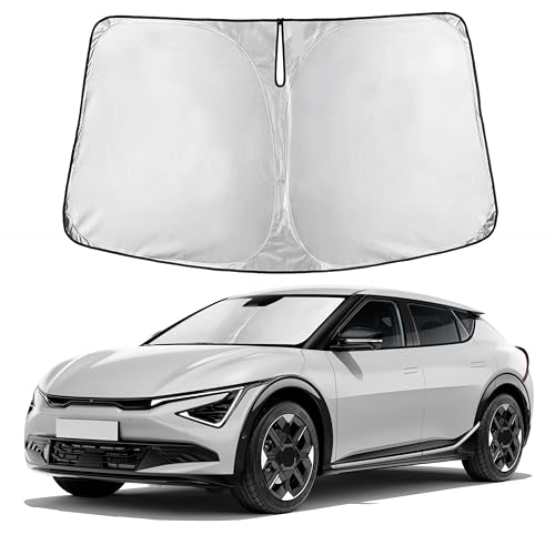 Image of Autovir Windshield Sun Shade Fit for 2022-2023 2024 2025 Kia EV6 Sunshade, Front Car Window Shades Sun Visor, Blocks UV Rays & Heat, Car Accessories