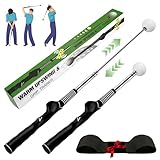 AKGGBOOOM Retractable Golf Swing Trainer with Arm Band,Click Stick Golf Trainer, Right-Handed Training Aid Chipping and Hitting,Portable Indoor/Outdoor Practice (Gifts for Golfers)