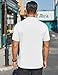 COOFANDY Mens Mock Neck Shirts Casual Short Sleeve Basic T-Shirts Regular Fit Pullover Tees, White, X-Large