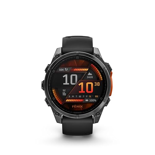 Garmin 010-02904-00_AG2 Fenix 8 47Mm Amoled Multisport Gps Smartwatch Slate Gray With Black Silicone Band, Built-In Led Flashlight, Fitness And Health Smart Watch Bundle For Men And Women thumb #1