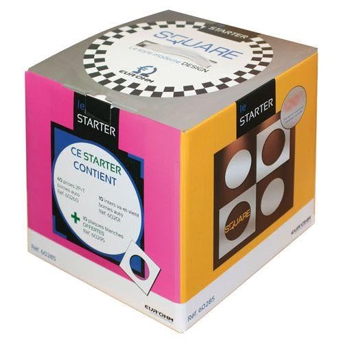 Pack Starter - 40 prises 2P+T + 10 Va et Vient + 10 plaques blanches 1P
