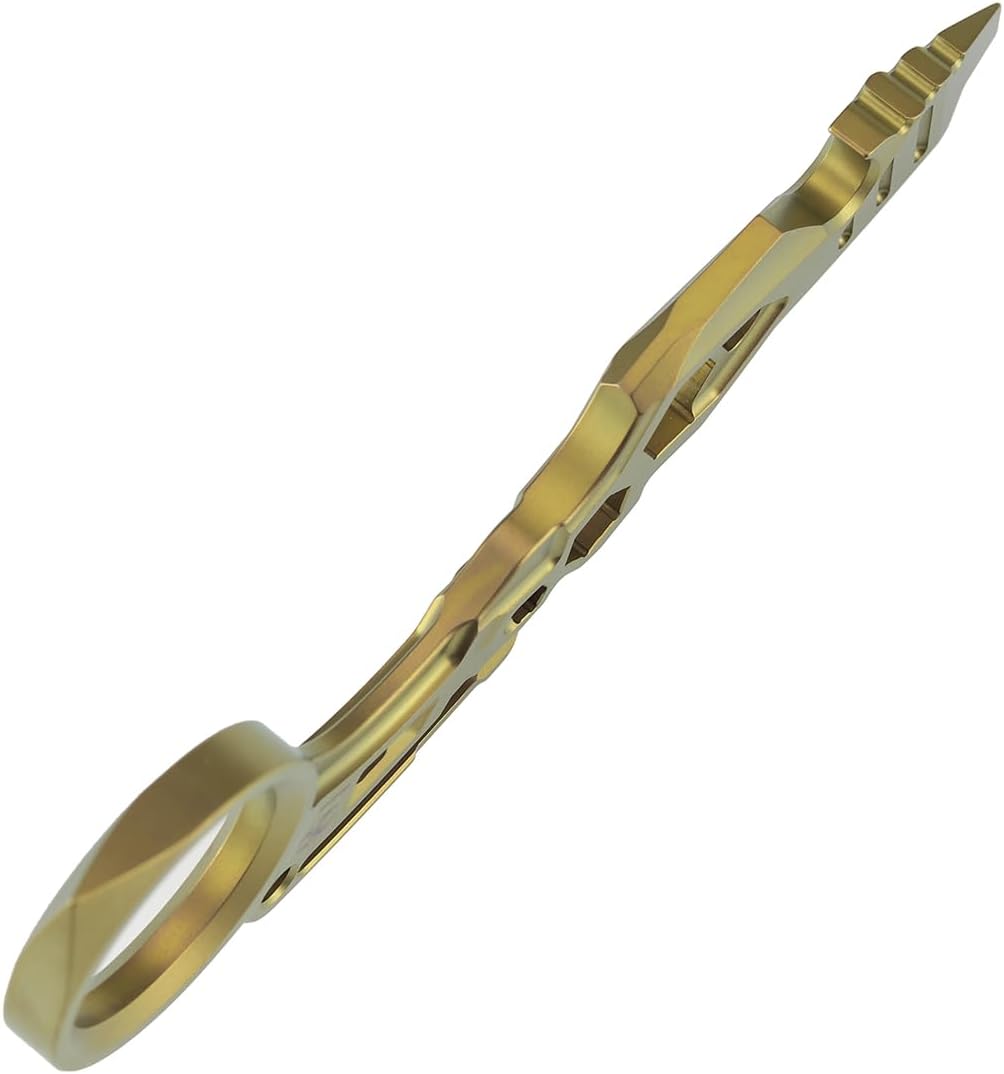 KANSEPT PryMate Golden Anodized Titanium Pry Bar Multitool with Glass Breaker, Bottle Opener, Hex Bit, Pocket Cilp for Your Versatile Companion for Everyday Carry and Camping Accessories G008A8