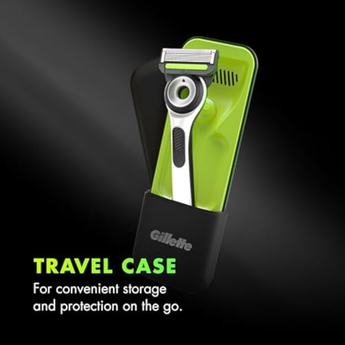 Image of Gillette Labs Shaving Razor for Men, White Edition Handle, 2 Blade Refills and Travel Case, Gift Set (Pack of 6)