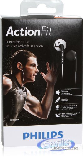 Image of Philips ActionFit SHQ1200WT /28 In-ear Headphones (Black and White)