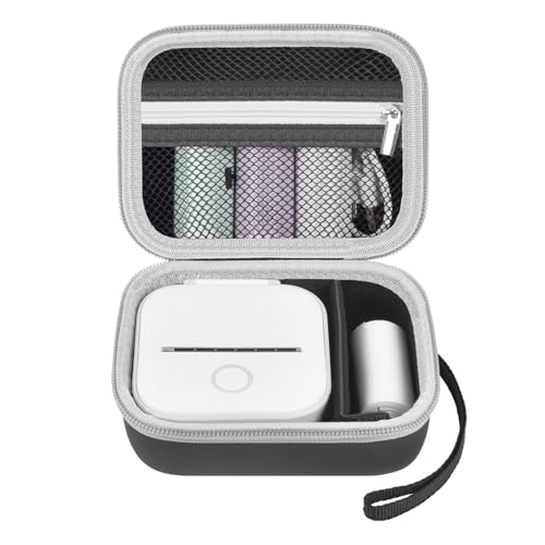 Image of ANKHOH Label Maker Case for Memoking T02 / for Phomemo M02 / M02S / M02 Pro / Q30S / for Nelko PM230 / for Anycash /for Ponek Mini Pocket Printer, Portable Sticker Paper Storage Holder - Box Only (Black)