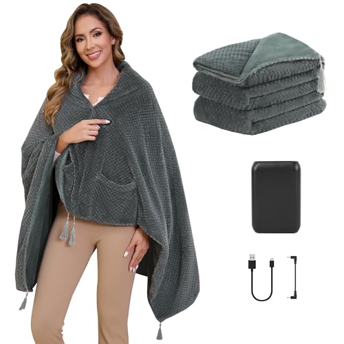 Kintiwe Heizdecke, Elektrische Wärmedecke Heizdecke mit 20000mAh Akku...
