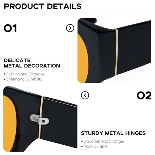 mosanana Retro Oversized Aviator Sunglasses for Women Men Chunky Stylish Style MS52474 5