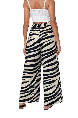 Women's High Waisted Wide Leg Work Pants Casual Button Down Business Trousers3