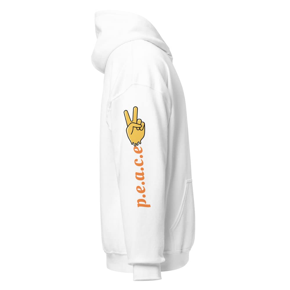 Sweat à capuche blanc confortable vêtement unisexe taille M - 4