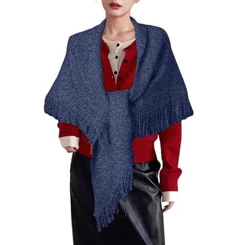 Châle triangulaire en pashmina doux ultra léger avec pompons pour un drapé fluide - 4