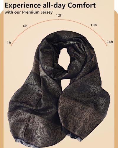 Premium Jersey Hijab Scraf for Women | Gold foild embossed Desgin | Modest Fashion Shawl | Durable Head Scarf Wrap3