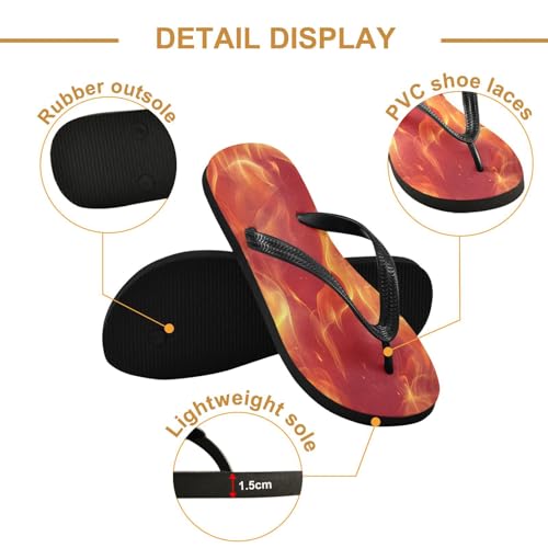 CEBUGI Unisex Flip Flop -Flat Sandal -NonSlip Couple Slippers -Natural Rubber Foam Soles Ultimate Comfort and Durability for Indoor Outdoor|Flames2