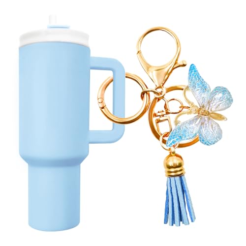 EIiovcnya Mini Tumbler Keychain Chapstick Holder, Stanley Cup Keychain Accessories, Suitable for Women Wallets Handbags Backpacks Cute Key Ring
