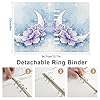 Crescent Flowers Ring Binder Notebook, Refillable Faux Leather A5 Loose Leaf Notebook, Waterproof Lay Flat Journal Binder with Lined Paper, Ideal for Personal and Professional Use #1