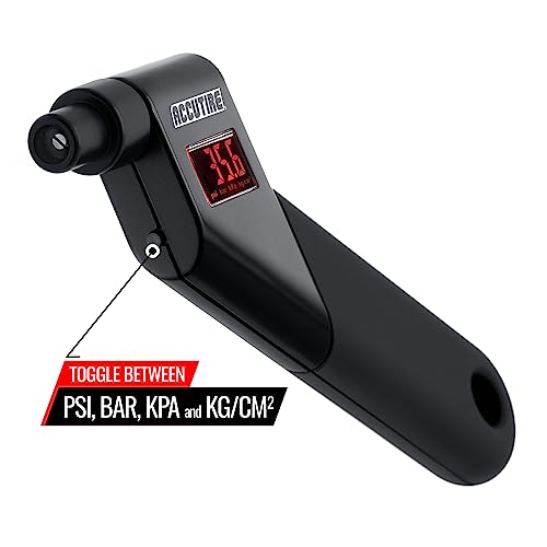 Image of Accutire MS-4021B Digital Tire Pressure Gauge with 4 Valve Caps, 5-150psi (psi, bar, kPa, kg /cm2)
