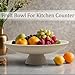 LIN CHUAN Large Decorative Bowl, Modern Resin Pedestal Bowl for Home Decor, Stylish Fruit Bowl for Kitchen Counter, Chic Key Holder for Entry Table, Beige