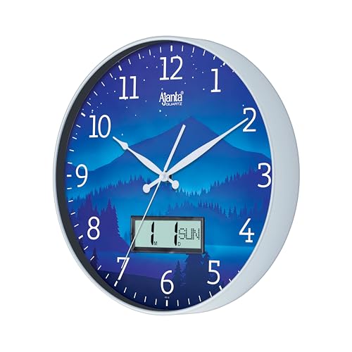 Image of Ajanta Home Decor Clock 14 Inch (350mm) Silver | Stylish Silent Sweep Wall Clock | Luxury Modern Design | Model 6097