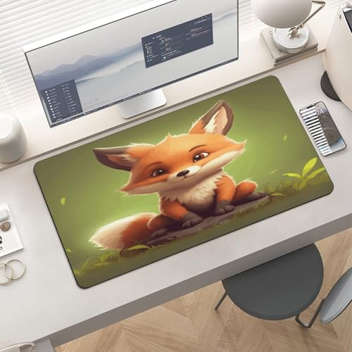 Cute Little Fox Desk Pad con Base de Goma 30x60 cm miniatura 6