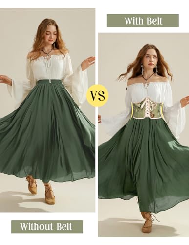 Scarlet Darkness Corset Belt for Women Renaissance Lace up Floral Wide Waist Belts4