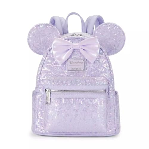Theme Park Merchandise WDW Dis Parks Lounge LF Opalescent Lavender Sequin Minnie Ear Mini Backpack