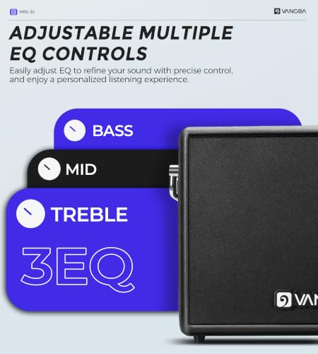 Image of Vangoa 30W Bass Amp Portable 8 inch Speaker for Home Practice, Small Room Jams