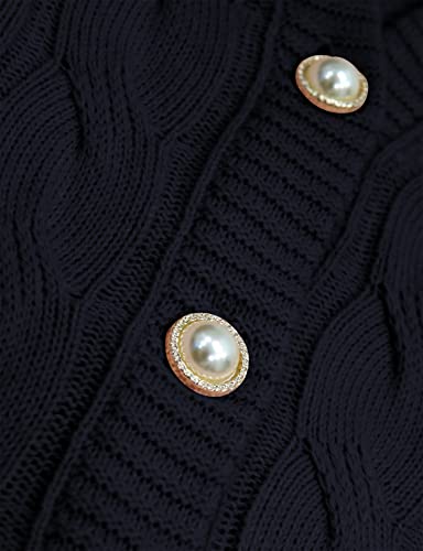Image of Women's Casual Slim Fit Cardigan Sweaters Long Sleeve Button Down Lightweight Waist Length