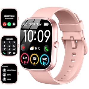 Smart Watch for Women, 1.91″HD Smartwatch 2024 Fitness Activity Tracker(Answer/Make Call), 110+ Sport IP68 Waterproof, Heart Rate/Sleep Monitor/Pedometer/Calories, Fitness Watch for Android iOS, Pink