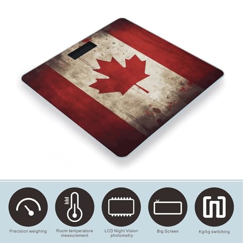 Báscula Digital Retro con Bandera de Canadá para Baño 400 lb miniatura 3